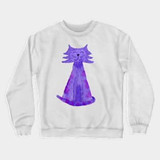 Crazy Purple Kitty Cat Crewneck Sweatshirt